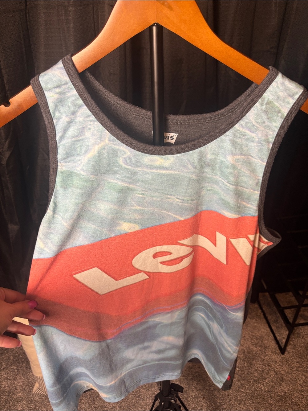 Levi's Graphic Logo Tank Top - Red & Sky Blue